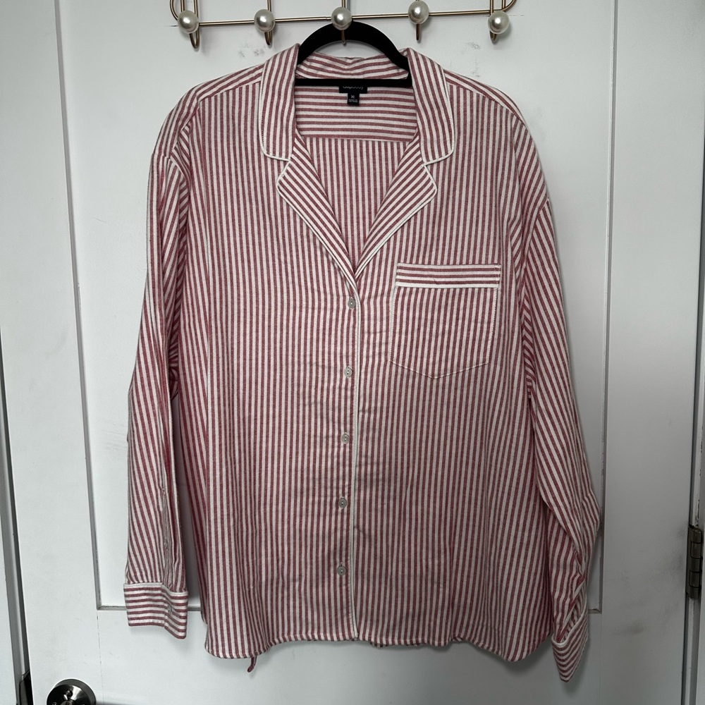 Gap Pink & White Striped Pajama Set